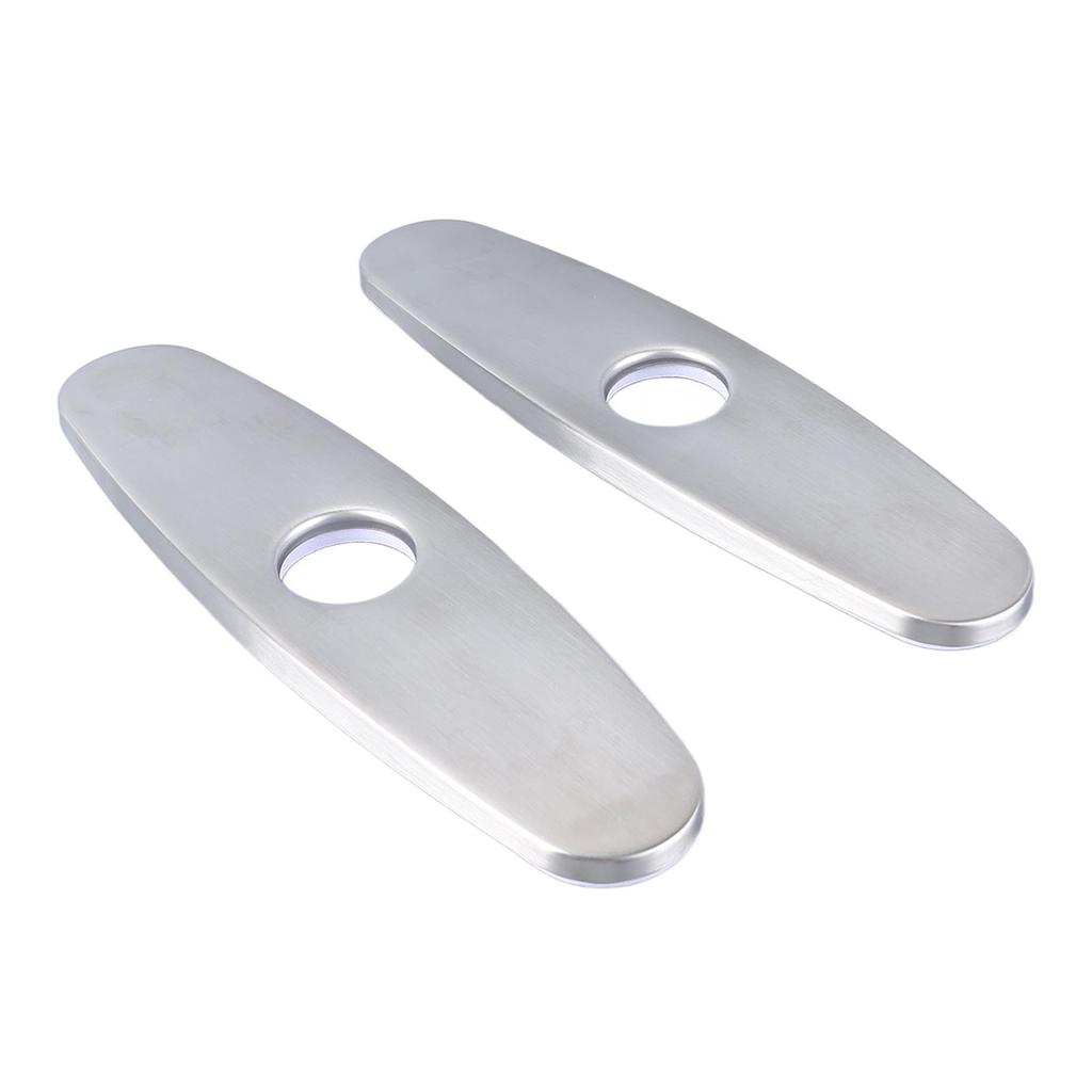 2PCS Hole Cover Deck Plate Pull Down Faucet Plate Stainless Steel Easy Maintenance Anti Leakage for Kitchen Sink