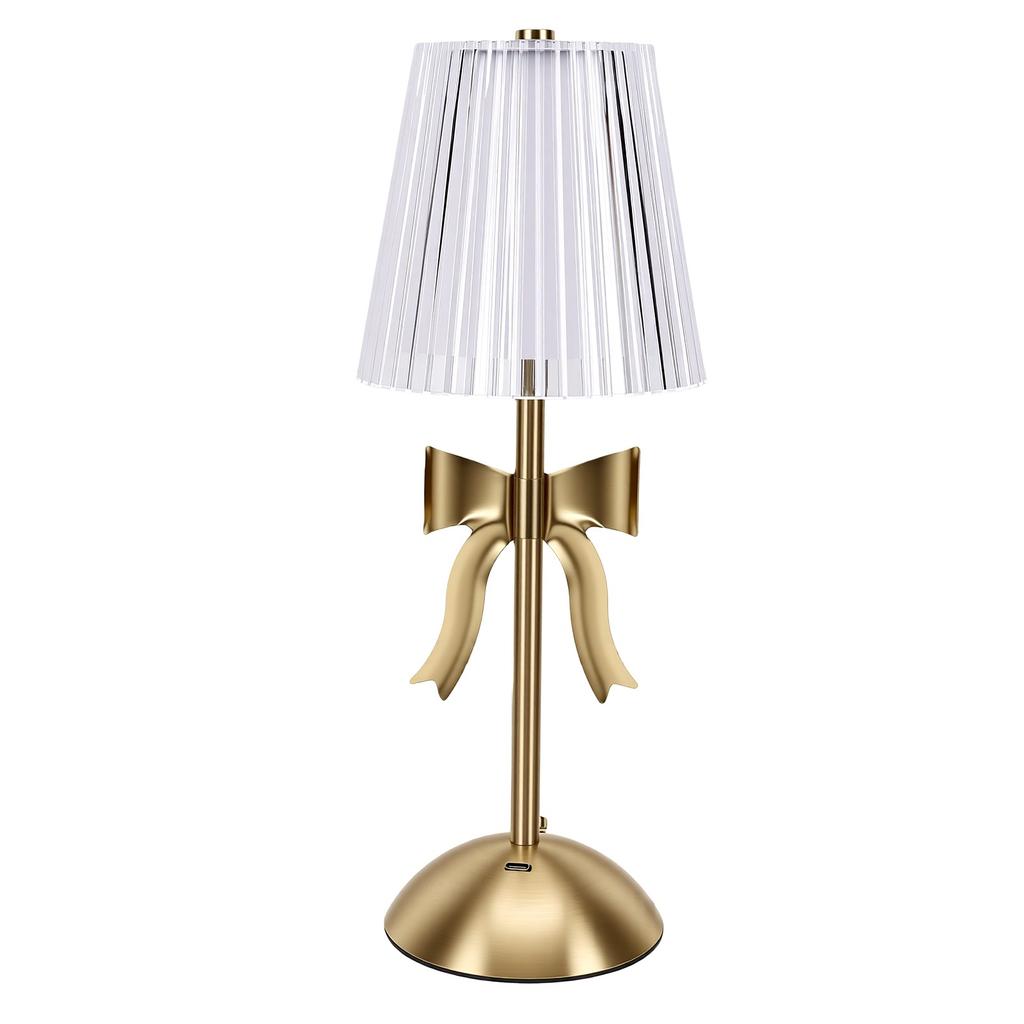 Atmosphere Bow Knot Table Lamp Versatile Rechargeable Nightstand Lamp For Bedroom Living Room Decoration