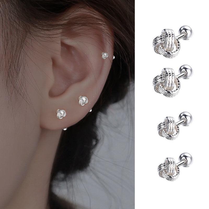 Earring with Simple Style, Screw Fastens The Ear Bone. Can Be Worn While Sleeping Without Removing The Jewelry.