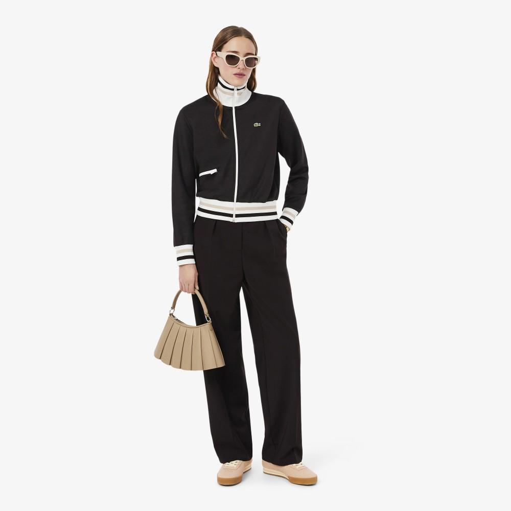 [Lacoste] Women's Interlock Color Tipping Zip-Up Sweatshirt SF5252-56G0QI
