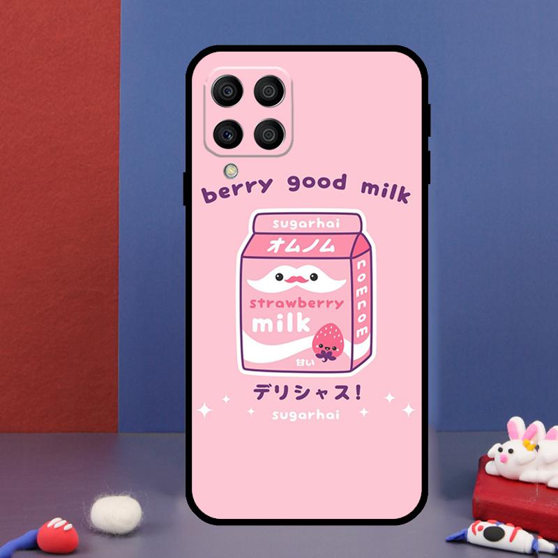Kawaii Strawberry Milk For Samsung Galaxy M14 M34 M54 M33 M13 M23 M53 M15 M55 M31 M51 M20 M30s M32 M52 Phone Case