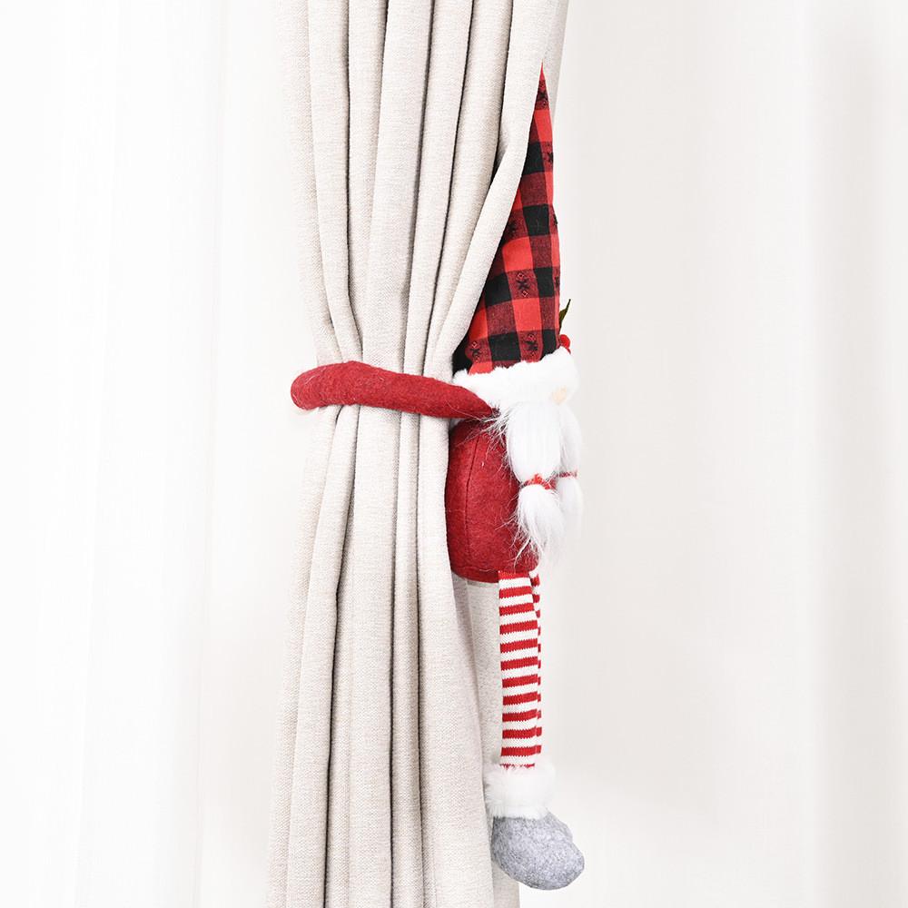 Curtain Christmas Adorable Hooks With Unique Forest Old Man Characters Perfect For Holiday Decor