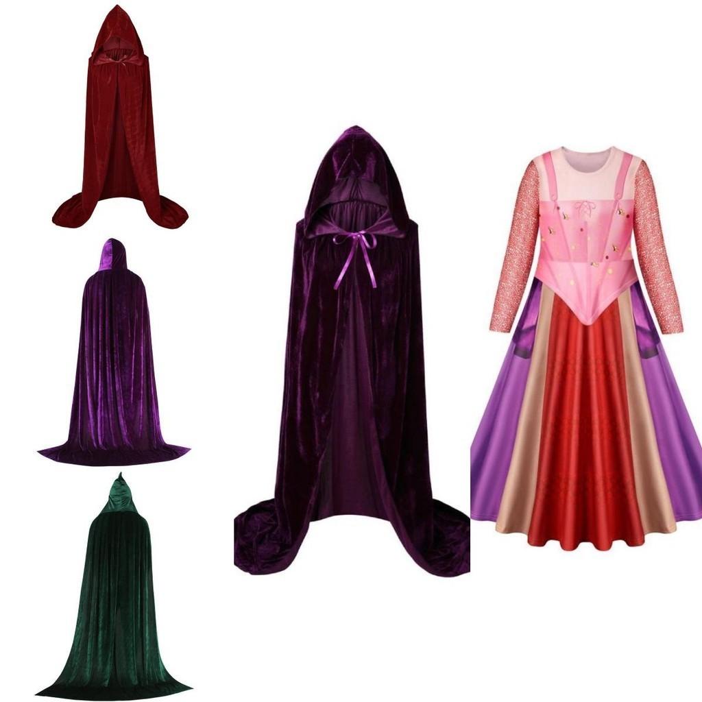 Halloween Fun With Hocus Pocus2 Winifred Sarah Mary Sanderson Cosplay Cape For Kids