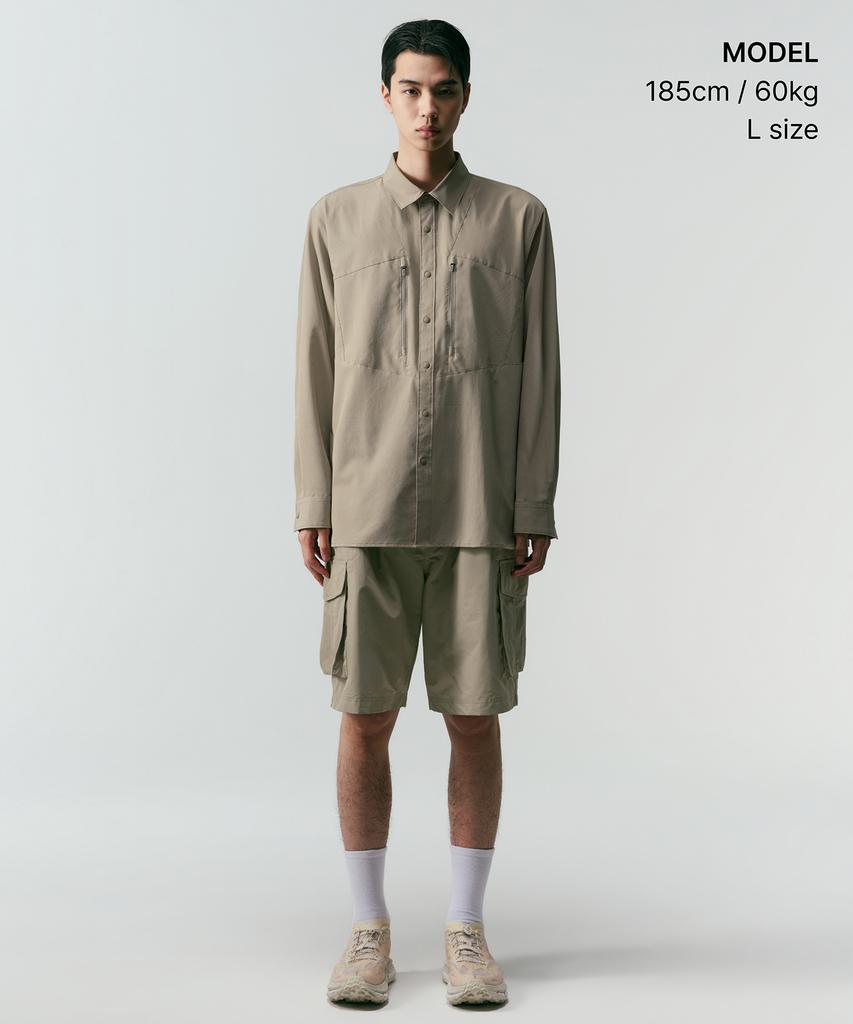 MUSINSA STANDARD [City Leisure] Airy Dot Utility Shirt [Grayish Beige]