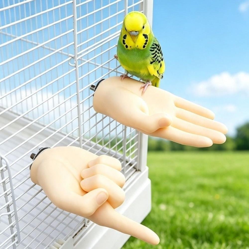 Wear Resistant Fake Hand Bird Resting Pole Non-Slip Parrot Training Stand  Bird Cage Accessories