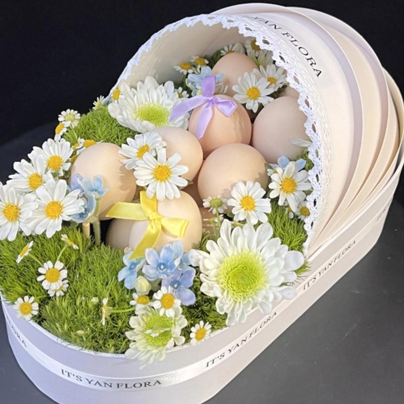 Baby Showers Empty Hamper Basket Cradle Gift Box Cardboard Flower Basket Floral Arrangement Box For Baby Showers Wedding