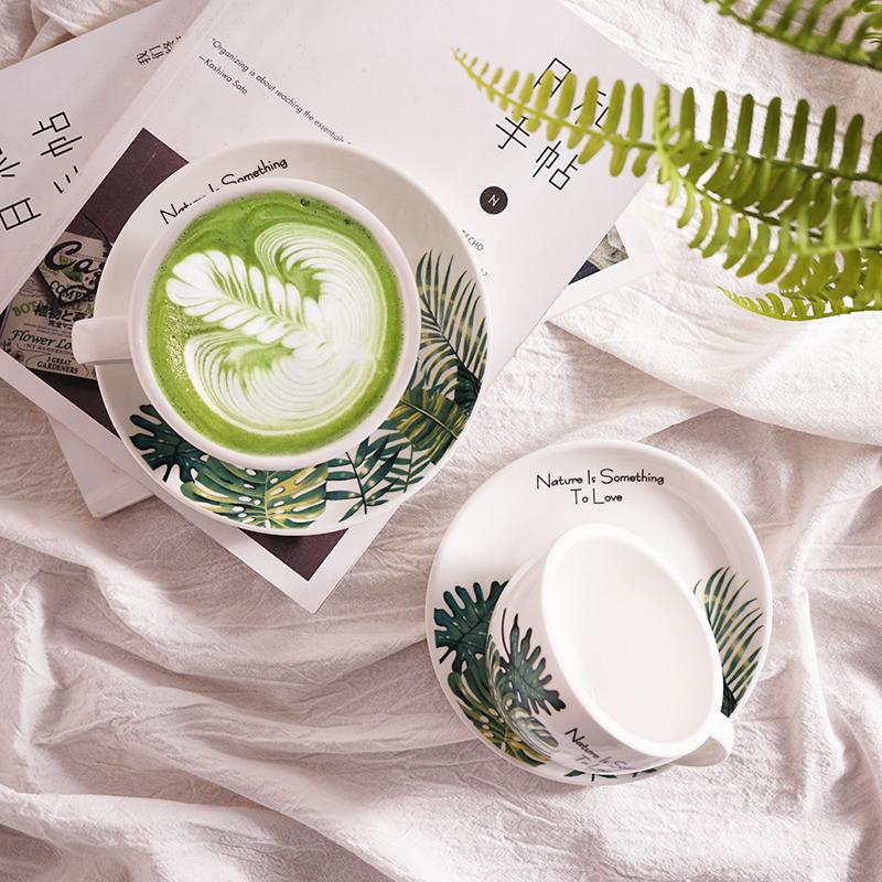 Nordic Ceramic Coffee Cup and Saucer Sets, Cappuccino Latte, Tazas Afternoon Tea Party, Home Drinkware, Gifts Decoration