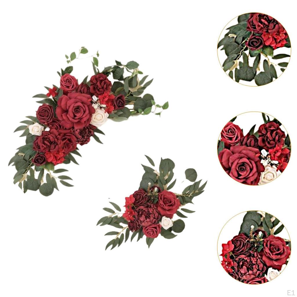 2 Pieces Floral Decor for Wedding Arch with Artificial Flowers Reception And Backdrop