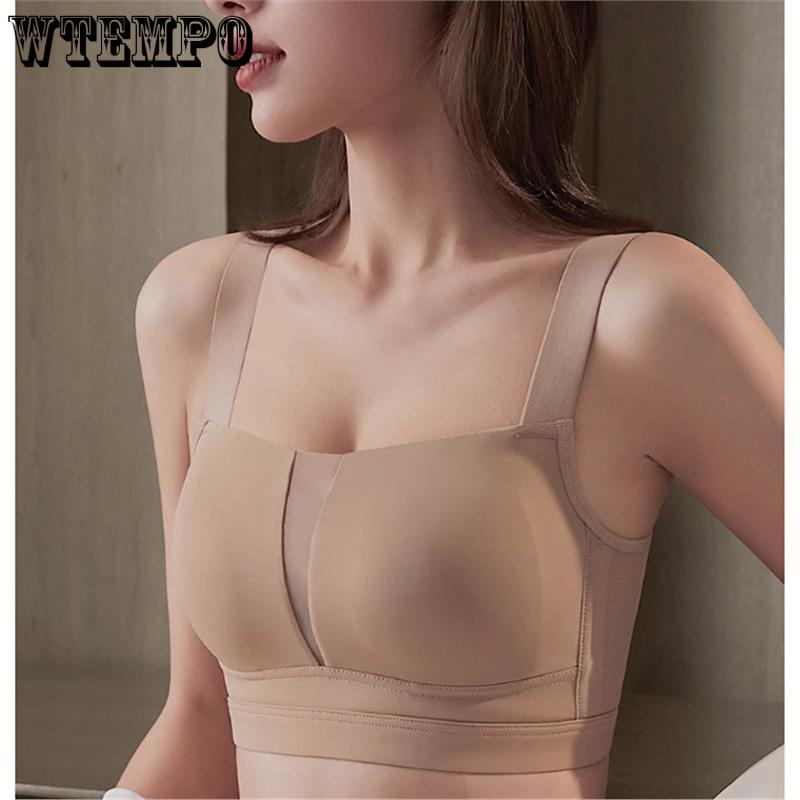 Seamless Lingerie Women's Breathable Bra Without Underwire Anti-sagging Breast Retraction Thin Large-sized Invisible Bra Push Up Bra