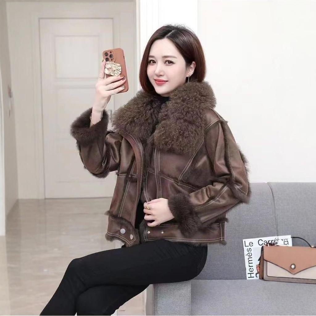 Coat New Year Young Rabbit Hair Temperament Fur New In Vitro Female Lamb Integrated Genuine Fur