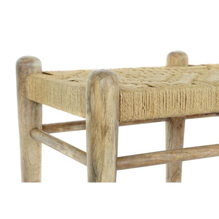 Banquette - Rotin - Bois De Manguier - Blanc - 102 X 47 X 41 Cm