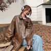 Frühling Herbst Mode Neue Damenmode Casual Temperament Revers Lederjacke Temperament High-End Luxus Retro Motorradjacke