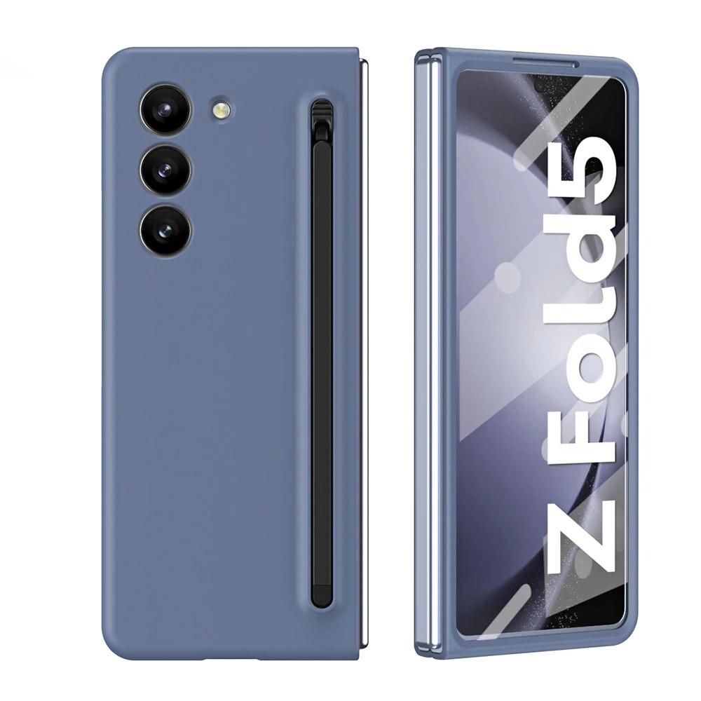 

Чехол для Samsung Galaxy Z Fold 5 4 3, приятный для кожи, цветная сенсорная ручка, складной с пленкой для экрана, противоударный защитный чехол Fold5 galaxy z fold 5