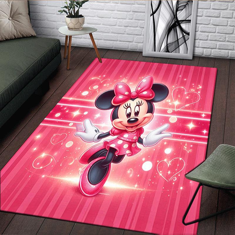 1pc Minnie Pattern Area Rug Soft Flannel Floor Mat for Living Room,Office,Bedroom and Carpet,Sofa Coffee Table Floor Mat