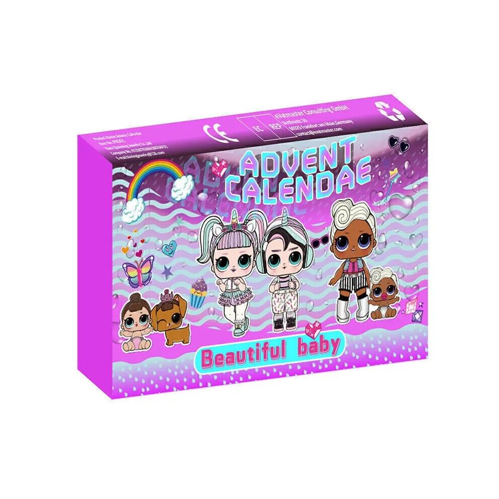 Weihnachtspuppe Adventskalender Countdown-Kalender mit Überraschungsspielzeug Geschenken