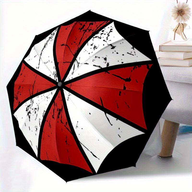 1 Stück Kreativer Resident Evil Automatisches Öffnen und Schließen Faltbarer Regenschirm - Eine Gute Wahl für Geschenke, Modischer und Praktischer Regenschirm Mit Süßem Cartoon