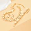 4Pcs Bohemian Style Pearl Jewelry Set Zinc Zinc Alloy Women Jewelry Suit Necklace Earrings Bracelet Set  Gift