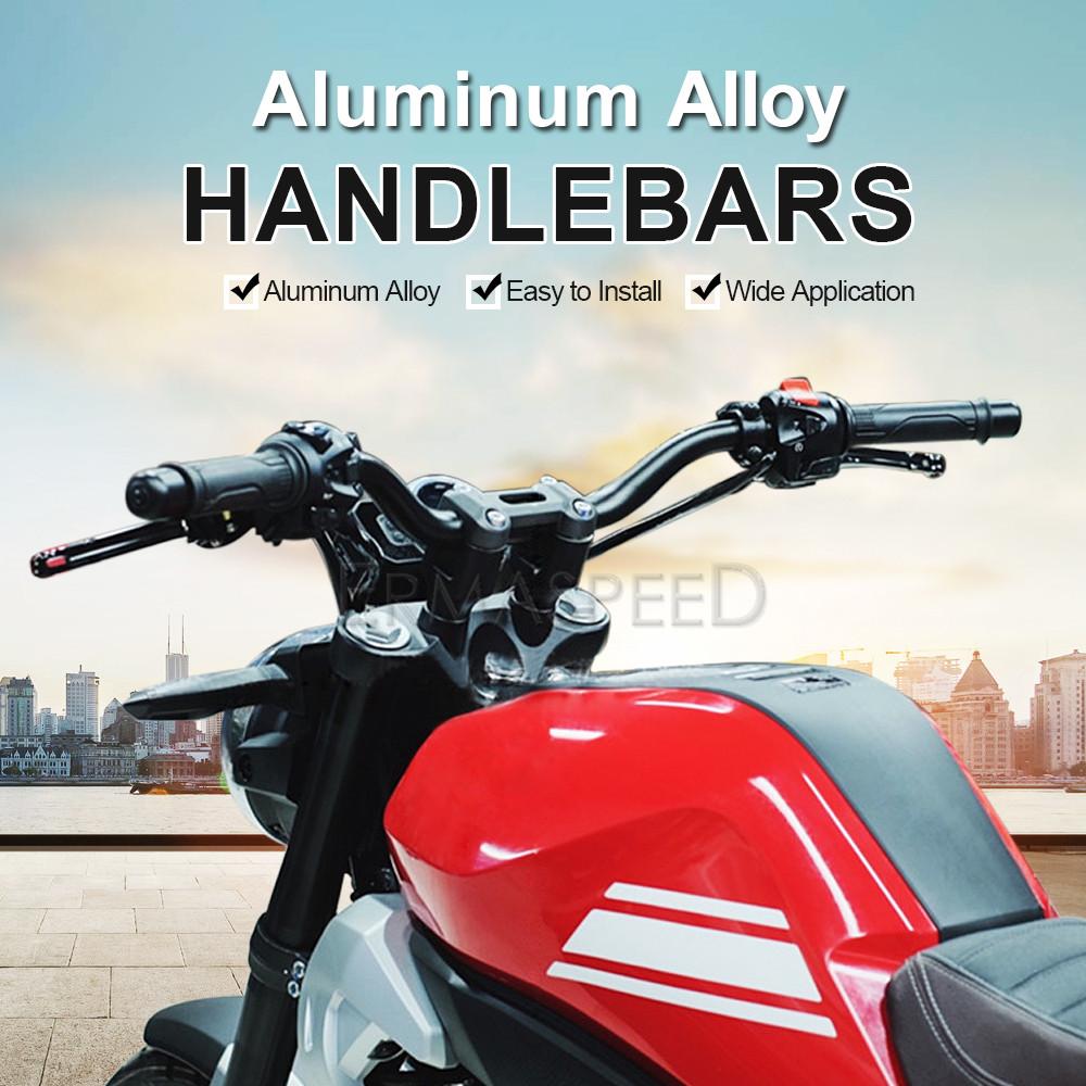 Universal 7/8" CNC Aluminum Motorcycle Handlebar with 28mm Handlebar Risers Clamps Adaptor for Dirt Pit Bike Motocross