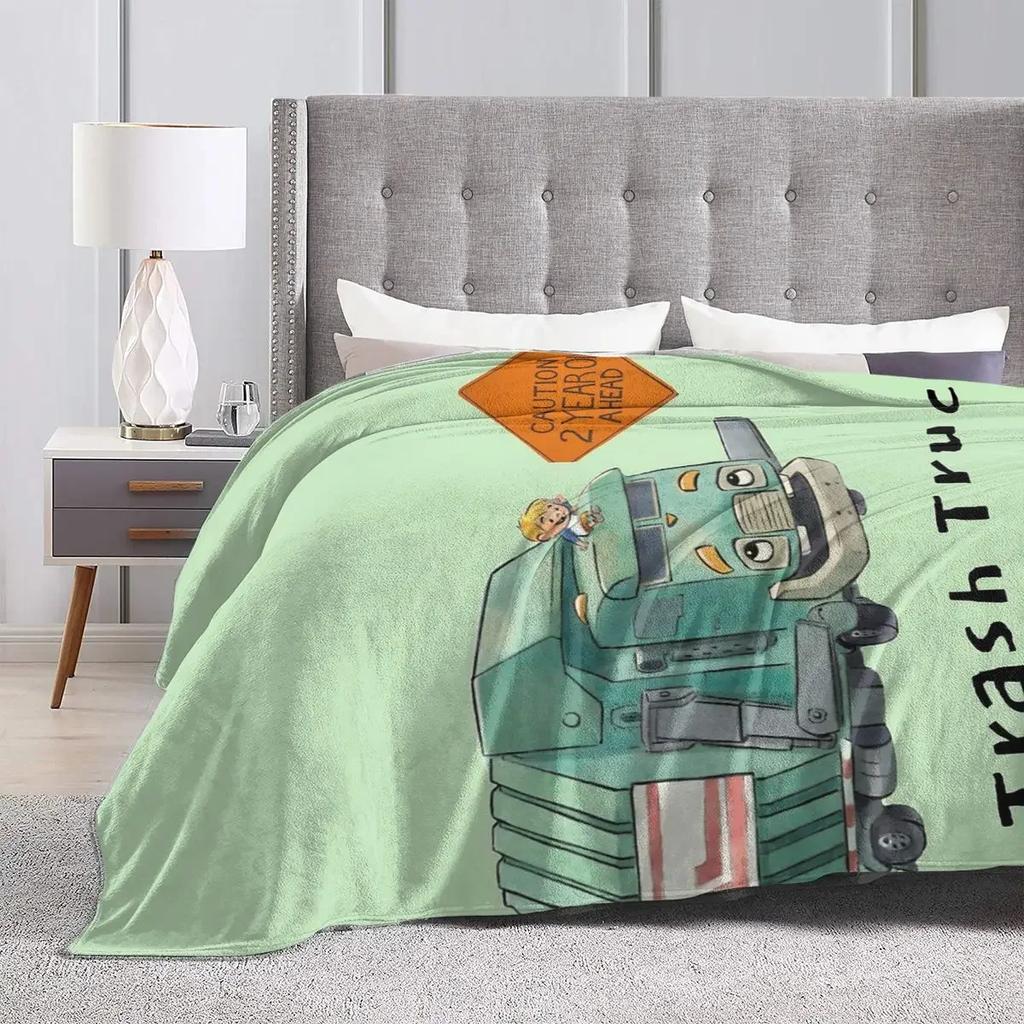 Manta de Franela Camión de Basura Dibujos Animados Mantas Netflix Suave Colcha Cálida Manta de Felpa para Cama Sala de Estar Picnic Viaje