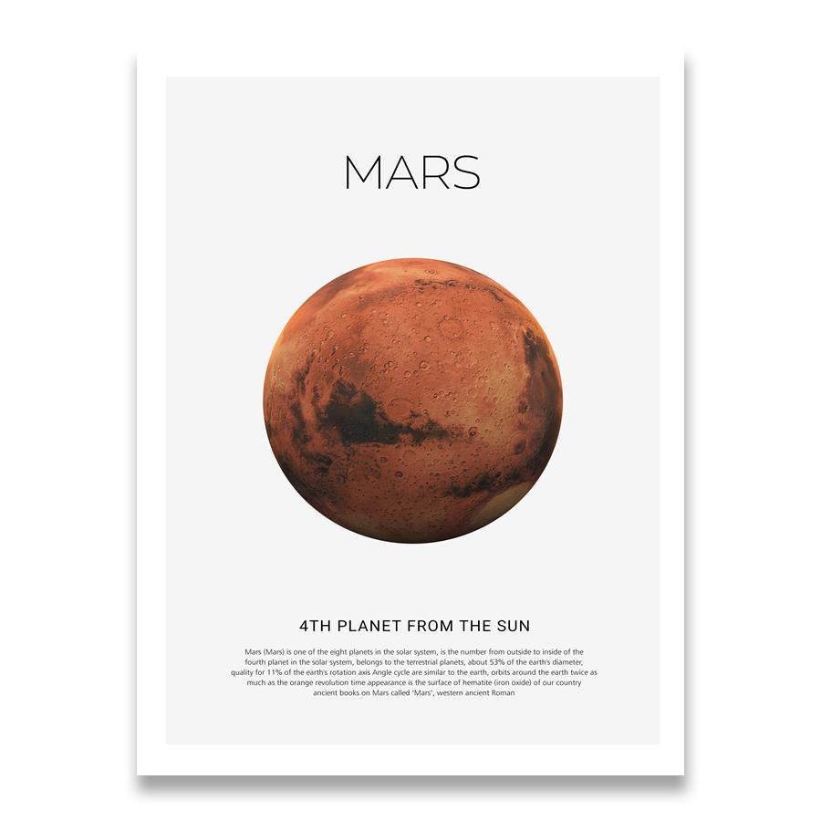 Solar System Picture Planet Earth Moon Mars Poster Astronomy Space Wall Art Canvas Print Painting Nordic Kids Room Decoration