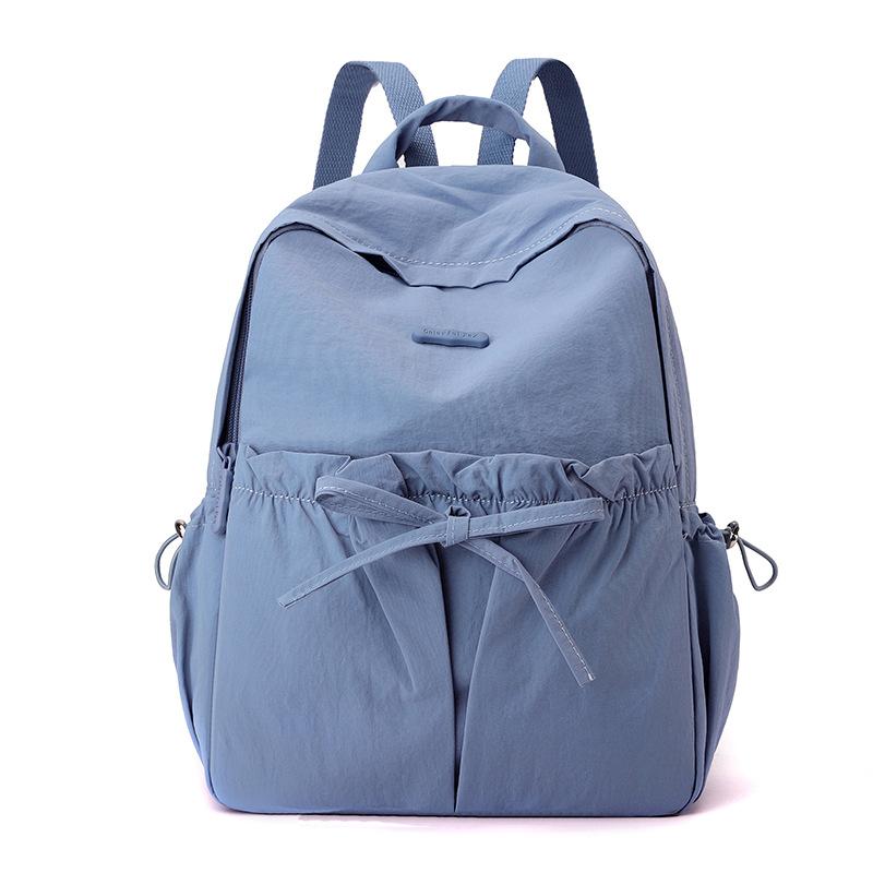 Niche Design Women's Drawstring Bow Backpack Simple Sports Backpack