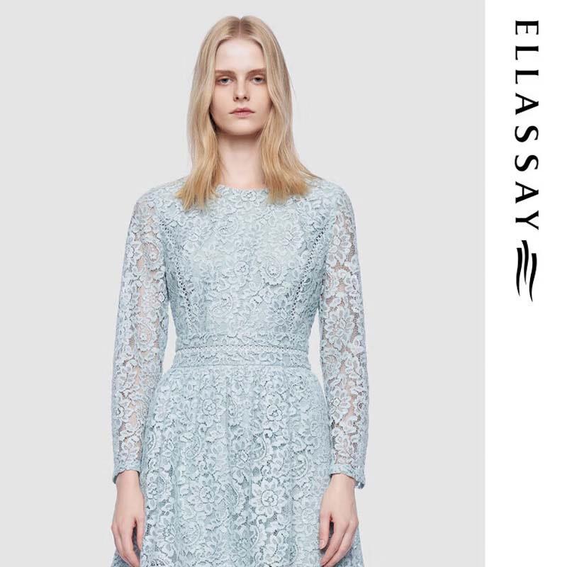 ELLASSAY Women's Sequin Lace Hollow-out Mini Dress