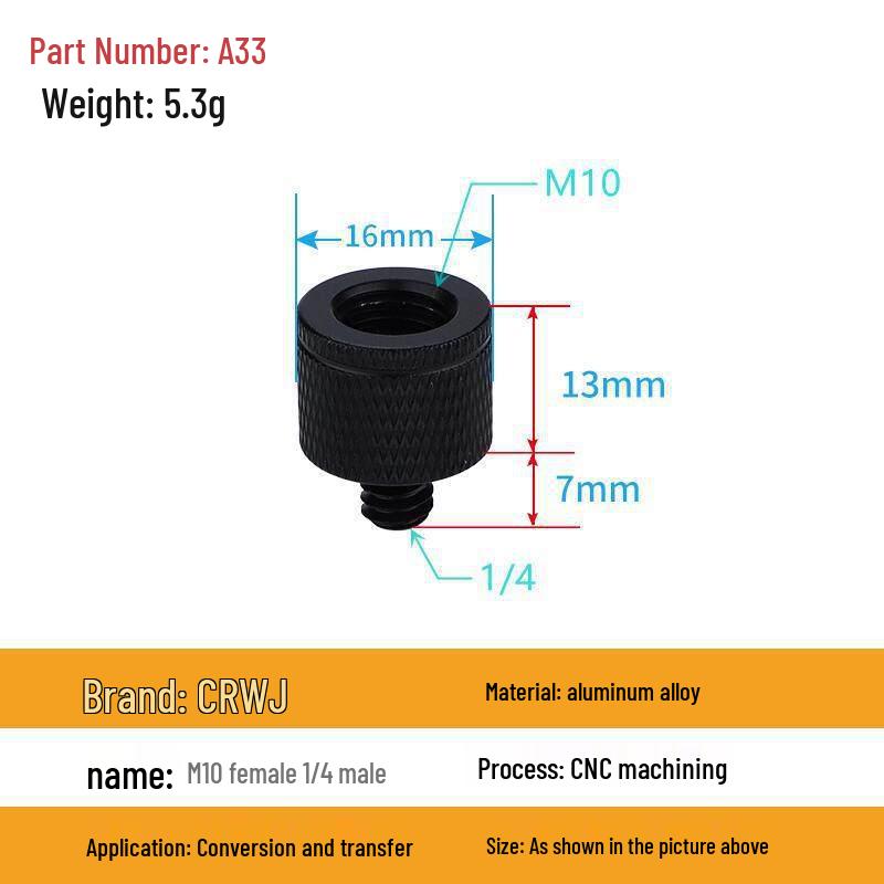 1/4 to 3/8 M4 M5 M6 M8 Screw Adapter for Tripod, Pan/Tilt Camera, Hot Shoe Mount & Light Stand