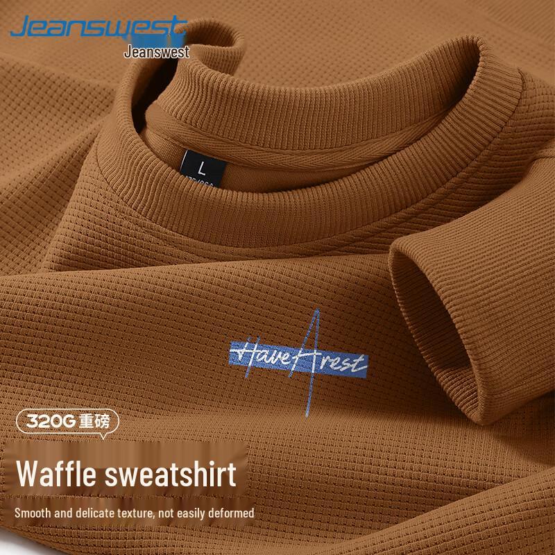 Jeanswest Men s Waffle Knit Crewneck Sweatshirt XL