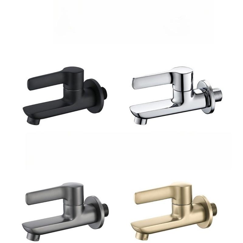 Wall Mounted Solid Brass Outdoor Faucet Gray/Black Single Cold Water Garden Tap for Balcony Washbasin And Mop Pool Creative Home