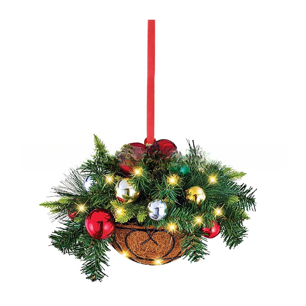 3Pcs/Lot Christmas Flower Basket Hanging Ornaments Xmas Tree Pine Cone Pendant Christmas Decorations for Home