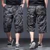 Mens Cargo Shorts Casual Half Pants Elastic Waist Summer Camo Shorts Sports Running Hiking Multiple Pockets Male Knee Pants