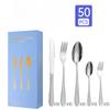 Stainless Steel Tableware Water Cube 50-Piece Set 5 Main Pieces 10 People Gift Set