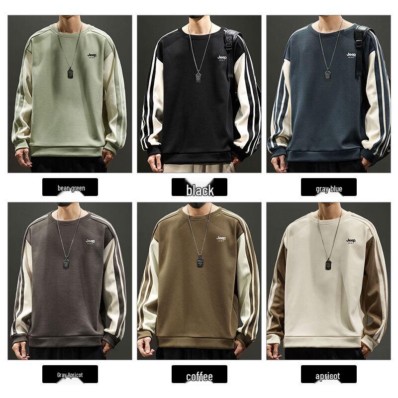 JEEP SPIRIT Men's Casual Round Neck Long Sleeve Sweatshirt