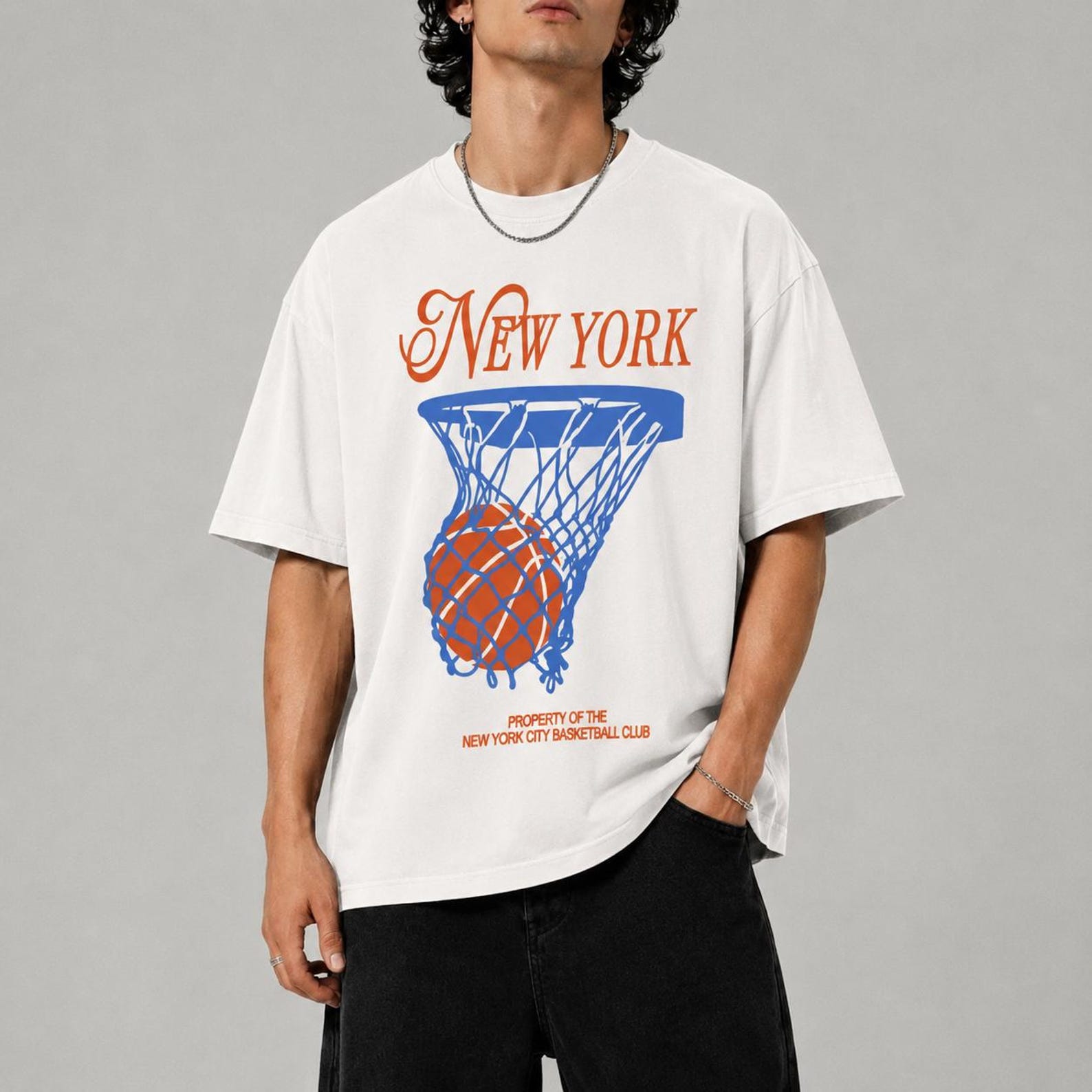 New York Basketball T-Shirt, Sports Graphic Tee, Basketball Lover Gift, Retro Streetwear, Casual Athletic Wear, Unisex Tee M