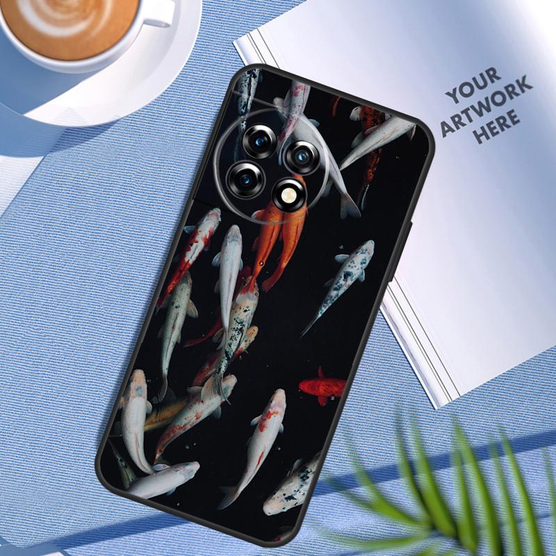 Koi Carp Fish Painting Case For OnePlus 12 11 10 Pro 8T 9R 10R 10T 12R OnePlus Nord CE 2 Lite 2T 3 N20 N100 Cover