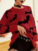 Women's Halloween Jacquard Sweater, Long Sleeve Knitted Top for Autumn/Winter