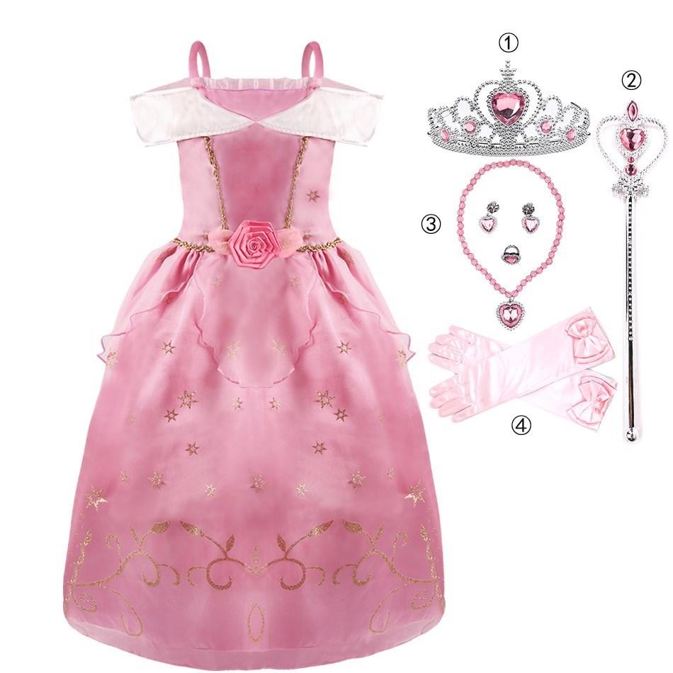 Little Girl Cinderella Dress Rapunzel Belle Halloween Costume Kid Birthday Party Christmas Fancy Evening Dress 2-10 Years