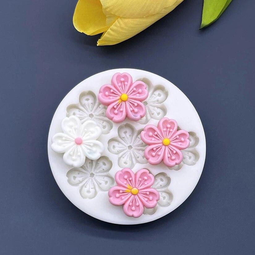 Flower Sakura Silicone Sugarcraft Mold Resin Tools Cupcake Baking Mould Fondant Cake Decorating Tools