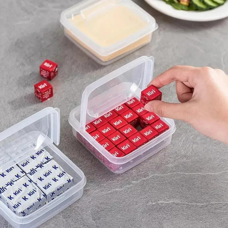 2PCS Transparent Butter Cheese Storage Box Portable Refrigerator Fruit Vegetable Fresh-keeping Organizer Box Cheese Box