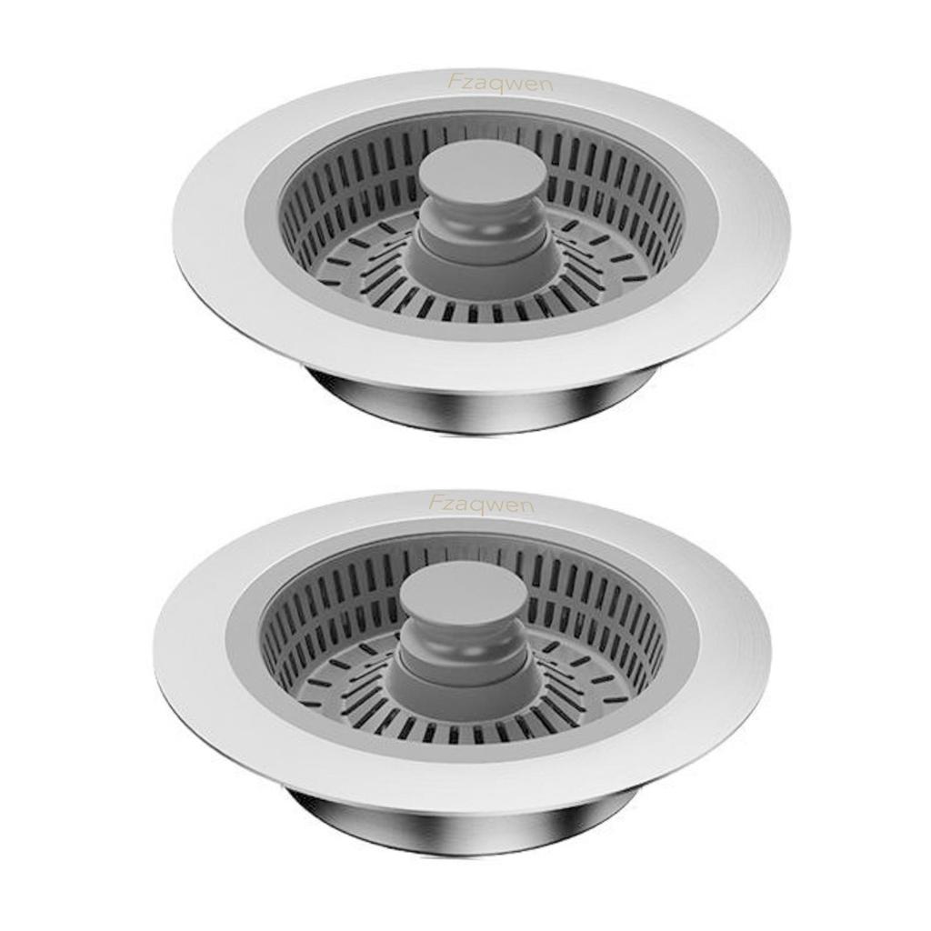 Kitchen Sink Strainer and Stopper Combo Drain Cover Anti Clogging Metal Accessories Practical Effectively Popup Sink Stopper