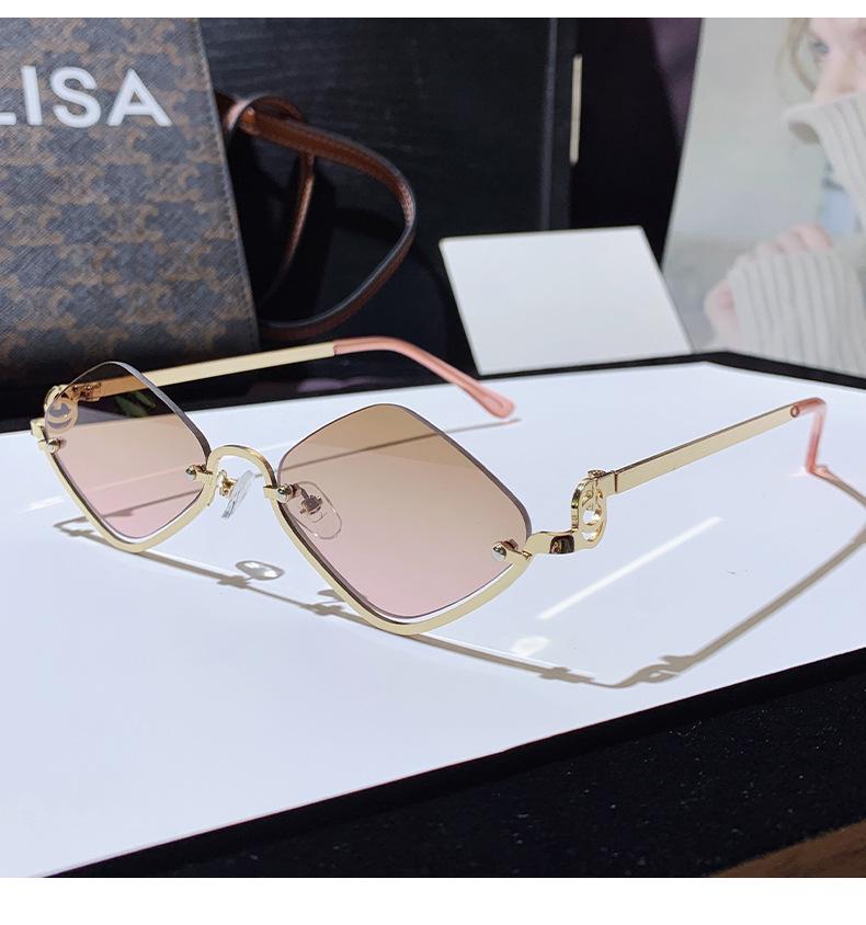 High-End 2025 Semi-Rimless Diamond Sunglasses - Modern, Trendy European & American Style