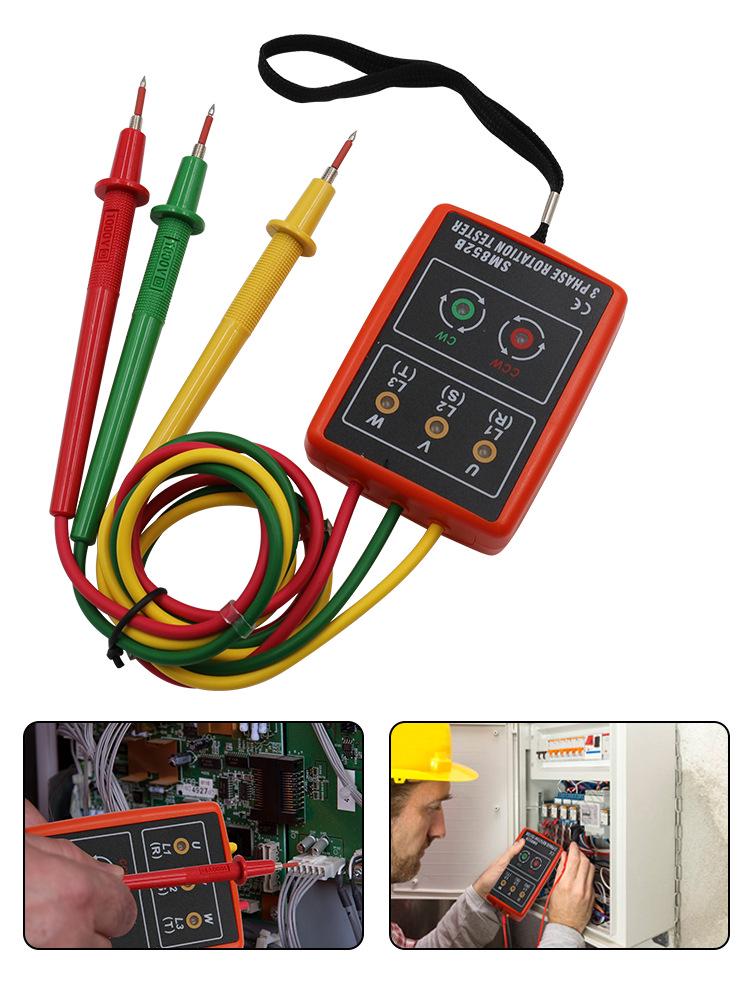 SM852B Medidor de Sequência AC Trifásico Portátil e Detector de Tensão