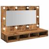 Mirror Cabinet With LED Lights Old Wood 90X31.5X62 Cm