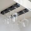 2Pcs Goblet Hanging Rack No Drill Wine Glass Holder Space-Saving Under Cabinet