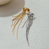 Yori 1Pc Long Tassel Drop Dangle Ear Clip Women's Metal Charms Stainless Steel 18K Gold PVD Plated Waterproof Jewelry 2025 New