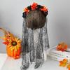 Delicate Rose HairBand Black Headdress Mysterious Rose Hairband with Black Headdress for Halloween Parties Costume