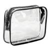 3 Pieces Clear Travel Bags Waterproof Portable Transparent Cosmetic Makeup Bags for Lunch Fitness Swimming Storage Black