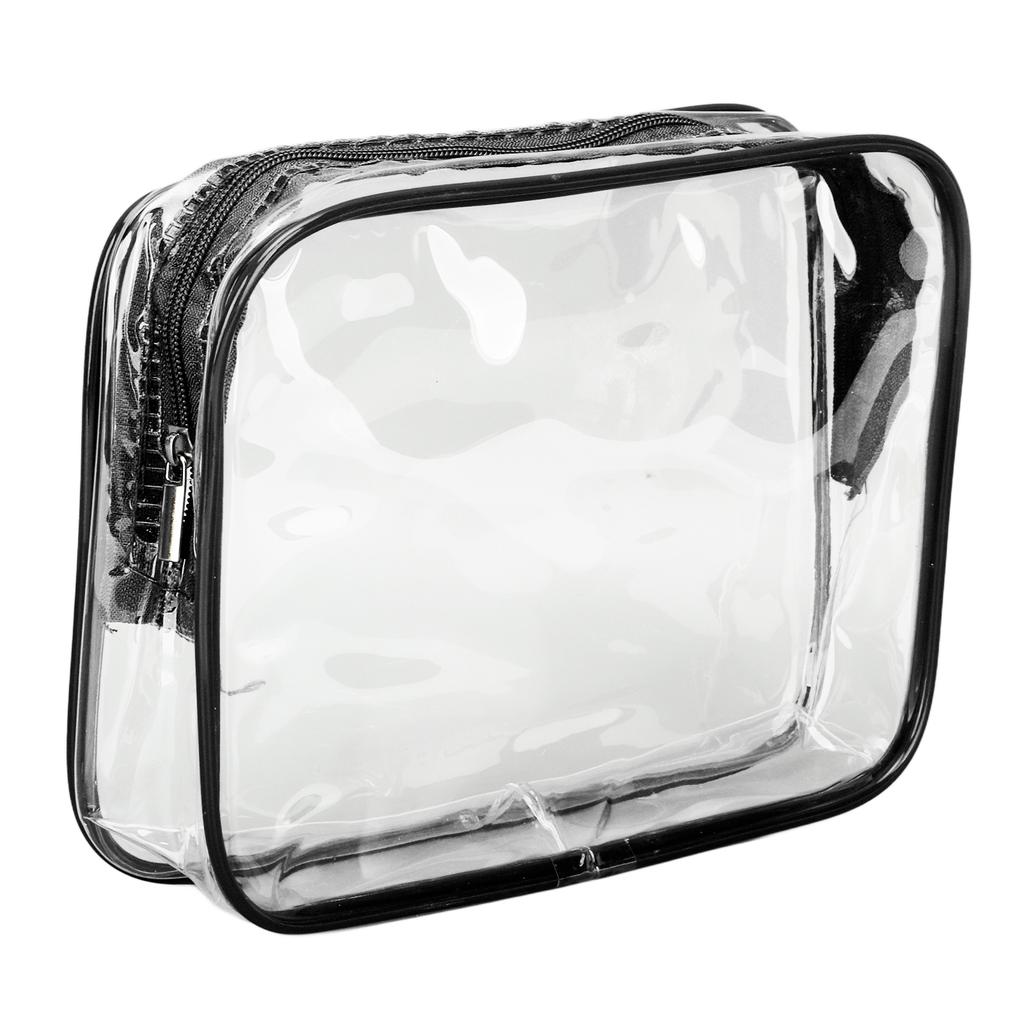 3 Pieces Clear Travel Bags Waterproof Portable Transparent Cosmetic Makeup Bags for Lunch Fitness Swimming Storage Black