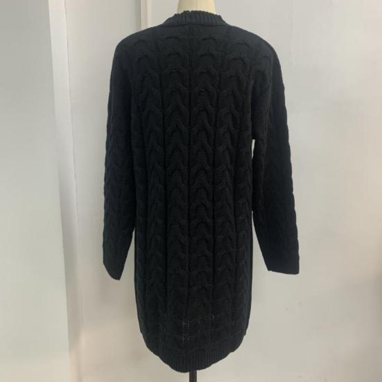 Women Stylish Autumn Winter Mid Length Relaxed Fit Cardigan Sweater Jacket Buttons Closure Streetwear Clothes