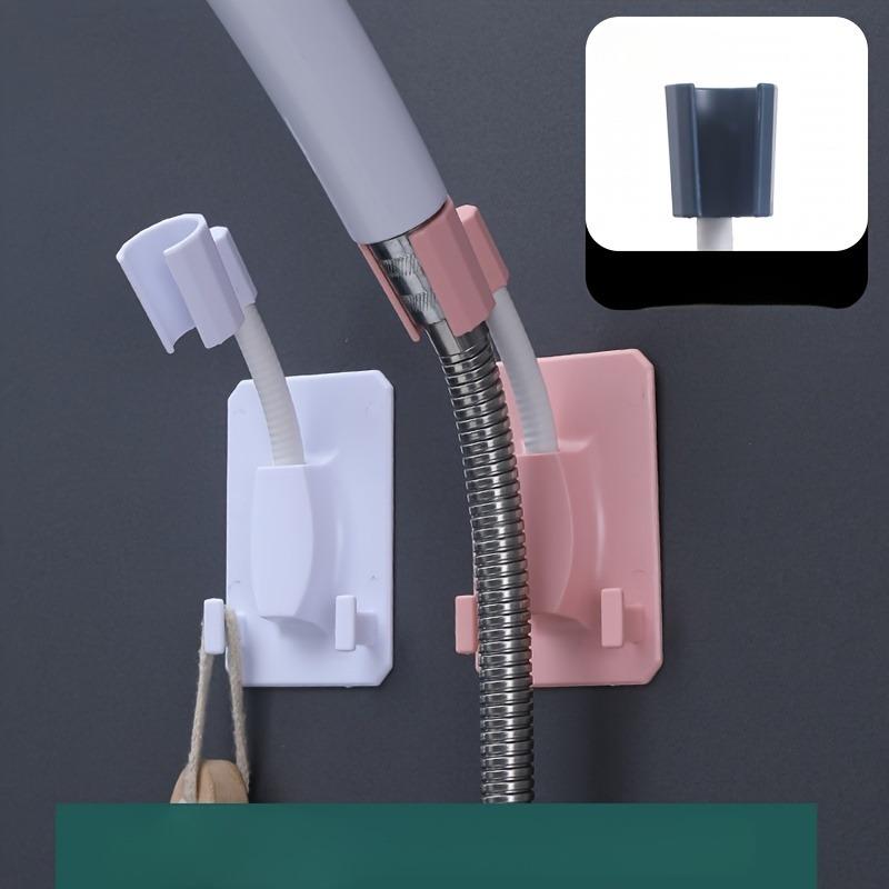 1Pc Self Adhesive 360° Adjustable Shower Head Holder Wall Mount with 2 Hooks for Bathroom Showerhead Bracket.